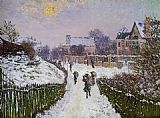 Claude Monet Boulevard St Deni Argenteuil Snow Effect painting